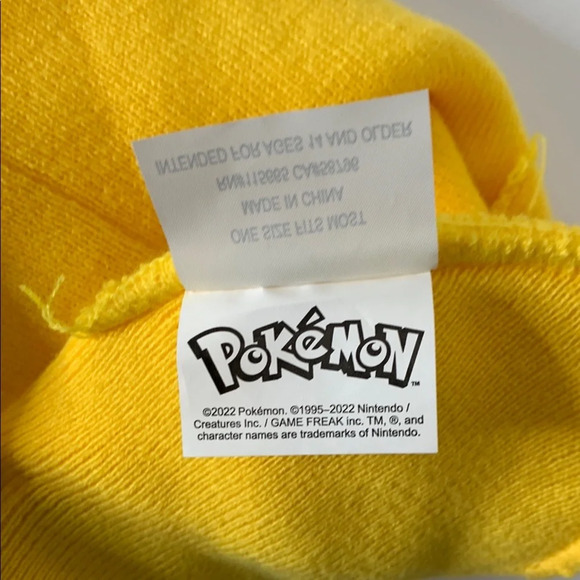 NWOT Pokémon Pikachu Cuff Beanie with a Wink, a tongue, and 3D ears Cosplay - Picture 3 of 4